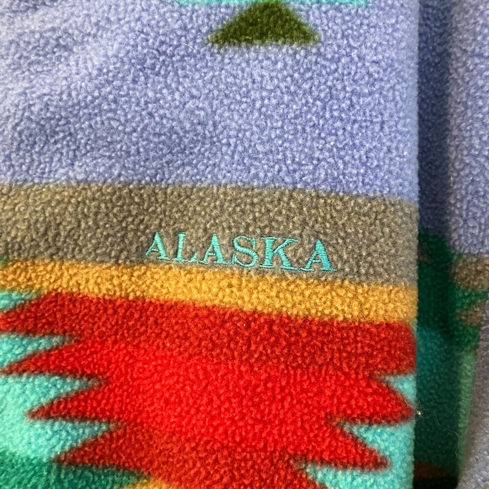 Little Big Horn Shirt Co Mens Aztec USA Alaska Fleece Jacket Large Purple FA EXC - Picture 3 of 10